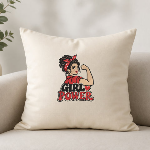 EF757. Girl Power - White_Pillow.jpg