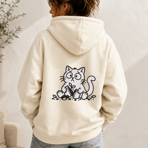 EF759. Guilty Cat with Broken Plant Pot - White_Hoodie.jpg