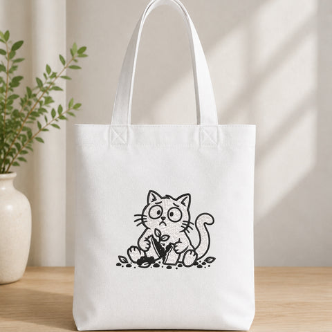 EF759. Guilty Cat with Broken Plant Pot - White_Totebag.jpg