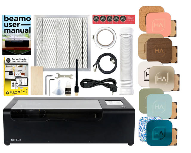 Flux Beamo 30W CO2 Laser Engraver Bundle with Material Starter Pack