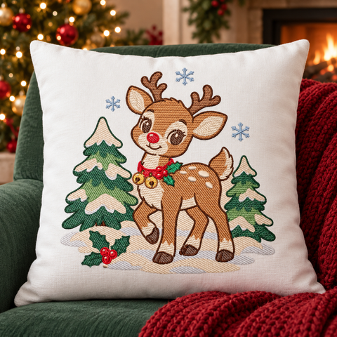Festive fawn embroidery cushion-4.png