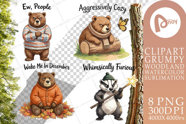 Grumpy-Bear-Badger-Hygge-Watercolor-Artnoy-01.jpg