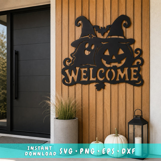 Halloween welcome sign laser svg 1.jpg