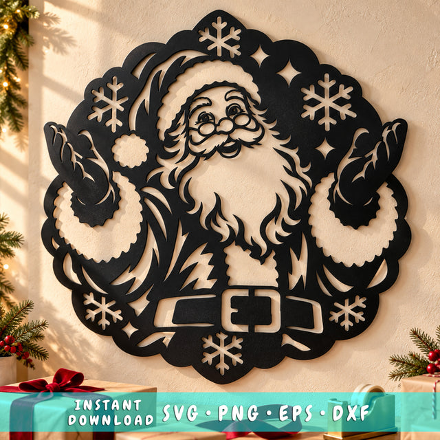 Jolly Santa Snowflakes laser svg 1.jpg