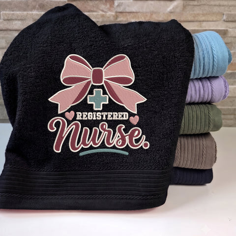 Registered Nurse With Bow - Black_Towel.jpg