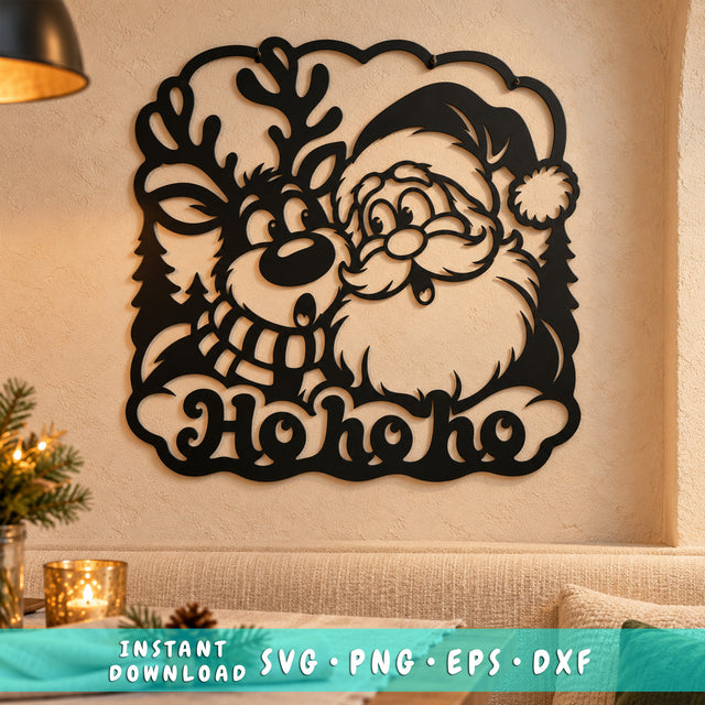 Santa Reindeer Christmas Sign laser svg 1.jpg