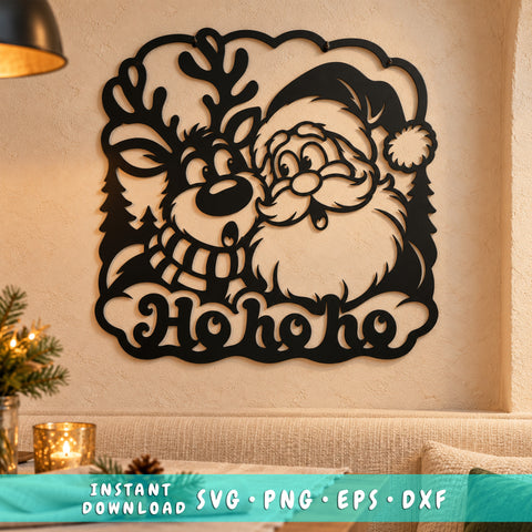 Santa Reindeer Christmas Sign laser svg 1.jpg
