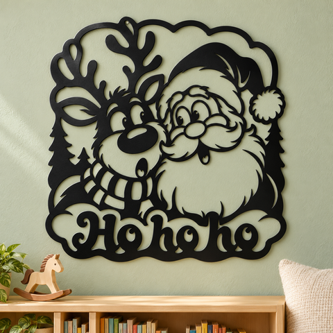 Santa Reindeer Christmas Sign laser svg 5.png