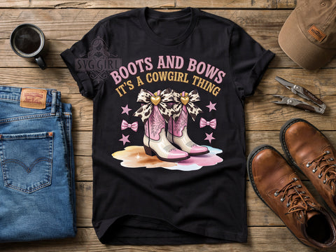 TS190626029 Cowgirl Boots Bows T-Shirt PNG, B.jpg