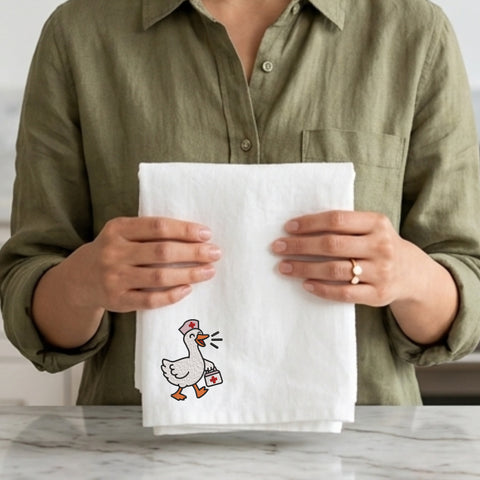 VS352. Cute Nurse Duck - White_Towel2.jpg