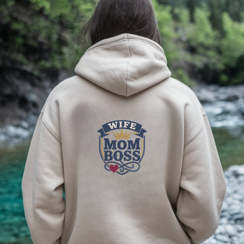 VS378. Wife Mom Boss Crown - White_Hoodie_Back.jpg