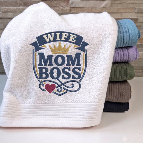 VS378. Wife Mom Boss Crown - White_Towel.jpg