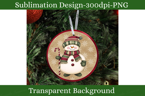 WHIMSICAL SNOWMAN SUBLIMATION PNG TREE DECOR.png