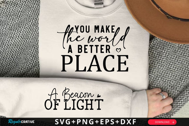 A Beacon of Light Sleeve SVG Design, Inspirational sleeve SVG, Motivational Sleeve SVG Design, Positive Sleeve SVG SVG Regulrcrative 
