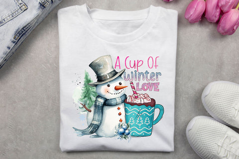 A cup of winter love PNG Design Sublimation Regulrcrative 
