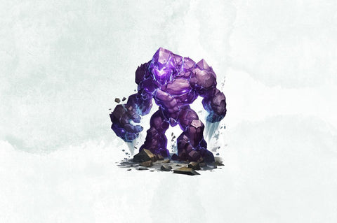 A Fantasy Golem with an Purple Aura Clipart Bundle Sublimation Designangry 