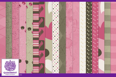 A Lil Romance Papers Digital Pattern QueenBrat Digital Designs 