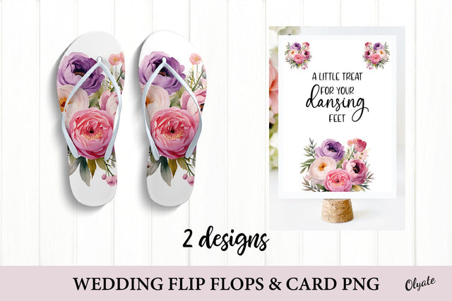 A Little Treat For Your Dancing Feet. Wedding Flip Flops PNG. Sublimation Olga Terlyanskaya 
