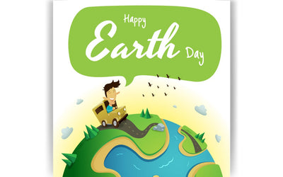 A man celebrating Earth Day with a Car on top of the Earth SVG naemmiah021 