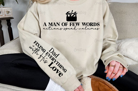 A man of few words actions speak volumes Sleeve SVG Design SVG Designangry 