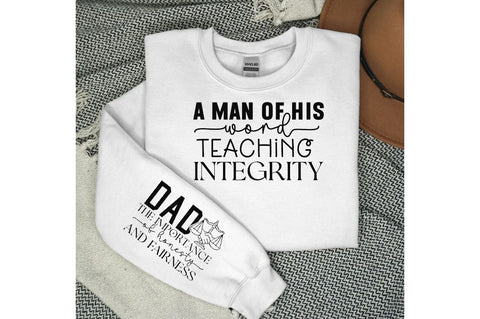 A man of his word teaching integrity Sleeve SVG Design, Dad Quotes Sleeve SVG, Father's Day Sleeve T shirt Design, Dad SVG Design SVG Regulrcrative 