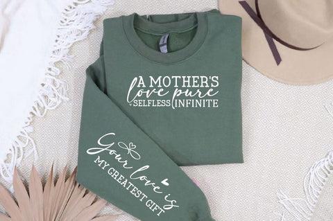 A mother s love pure selfless infinite Sleeve SVG Design, Mother's Day Sleeve SVG, Mom Sleeve SVG SVG Regulrcrative 