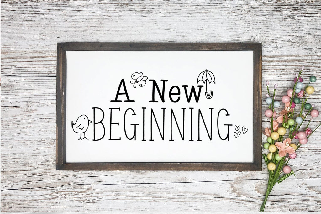 A New Beginning I Spring Door Sign SVG I Spring Sign SVG - So Fontsy
