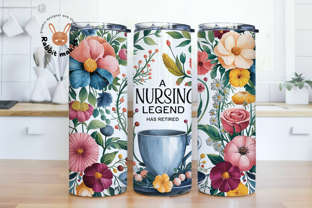 A Nursing Legend 20oz Skinny Tumbler Sublimation Designs Sublimation Rabbitmakies 