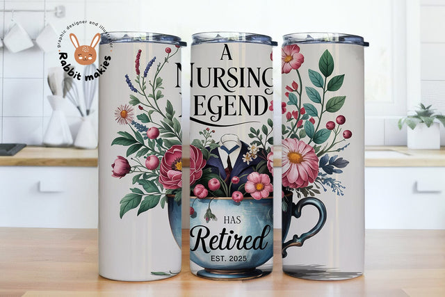 A Nursing Legend 20oz Skinny Tumbler Sublimation Designs Sublimation Rabbitmakies 