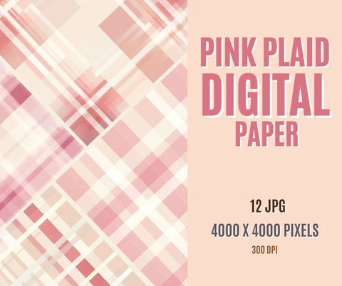 A plaid Background With Pink Pastel And Cream Instant Download | Tartan Plaid | Pink Pastel And Cream, Pink Pastel And Cream Plaid Digital Paper Pack | Digital Plaid Paper | Tartan Digital Paper Sublimation PrintingLife 