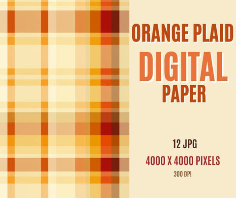 A plaid Background With Yelow Cream And Orange Instant Download | Tartan Plaid | Yelow Cream And Orange Plaid Digital Paper Pack | Digital Plaid Paper | Tartan Digital Paper Sublimation PrintingLife 
