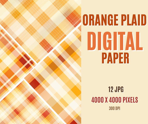 A plaid Background With Yelow Cream And Orange Instant Download | Tartan Plaid | Yelow Cream And Orange Plaid Digital Paper Pack | Digital Plaid Paper | Tartan Digital Paper Sublimation PrintingLife 