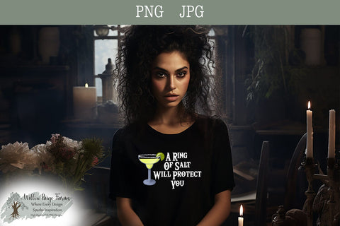 A Ring of Salt Will Protect You - Digital Design PNG JPG | Dark Humor, Funny Margarita with Salt Rim, Witchy Vibe Sublimation Willow Paige Farms 