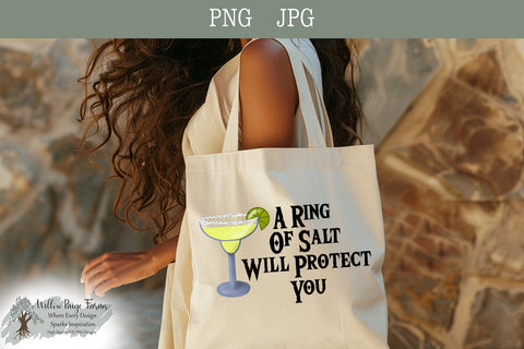 A Ring of Salt Will Protect You - Digital Design PNG JPG | Dark Humor, Funny Margarita with Salt Rim, Witchy Vibe Sublimation Willow Paige Farms 