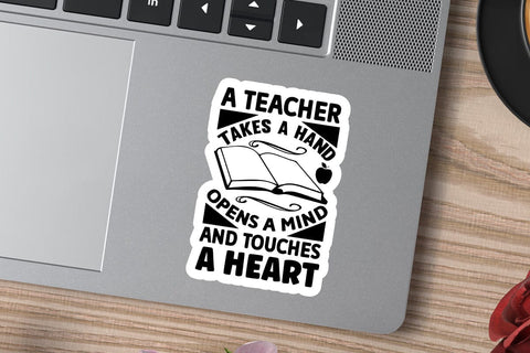 a teacher takes a hand opens a mind and touches a heart SVG Angelina750 