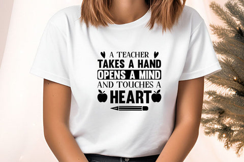 -A teacher takes a hand opens a mind and touches a heart svg Design SVG Designangry 