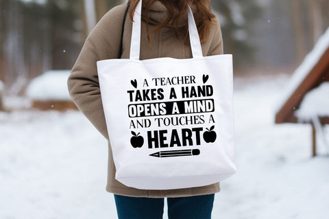 -A teacher takes a hand opens a mind and touches a heart svg Design SVG Designangry 