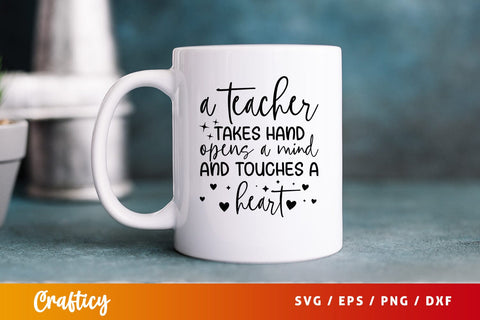 A teacher takes hand opens a mind and touc Svg Design SVG Designangry 