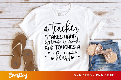 A teacher takes hand opens a mind and touc Svg Design SVG Designangry 