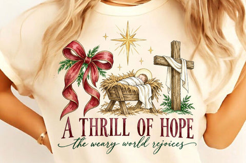 A Thrill of Hope Nativity Cross PNG Sublimation SVGista 
