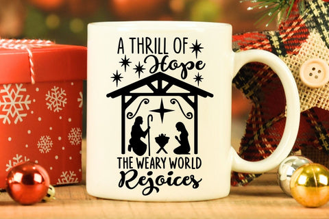 A Thrill Of Hope The Weary World Rejoices| Christian Christmas SVG Cutting Files. SVG CosmosFineArt 
