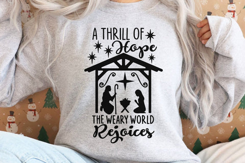 A Thrill Of Hope The Weary World Rejoices| Christian Christmas SVG Cutting Files. SVG CosmosFineArt 