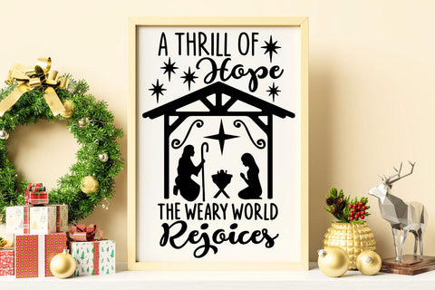 A Thrill Of Hope The Weary World Rejoices| Christian Christmas SVG Cutting Files. SVG CosmosFineArt 