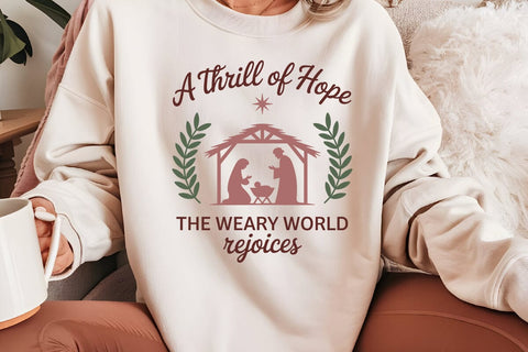 A Thrill Of Hope The Weary World Rejoices SVG Angelina750 