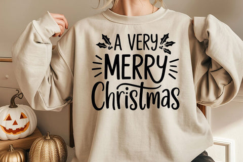 A very merry Christmas SVG cut file, fun hand written christmas svg, very merry christmas shirt design SVG DesignDestine 