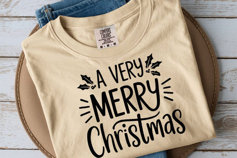 A very merry Christmas SVG cut file, fun hand written christmas svg, very merry christmas shirt design SVG DesignDestine 