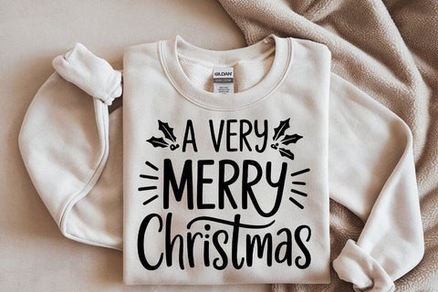 A very merry Christmas SVG cut file, fun hand written christmas svg, very merry christmas shirt design SVG DesignDestine 