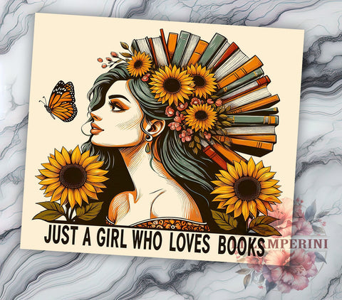 A Well Read Woman 20oz Tumbler Wrap PNG, Just a Girl Who Loves Books Tumbler Png, Straight & Tapered Tumbler Wrap, Instant Digital Download Sublimation Li Zamperini 