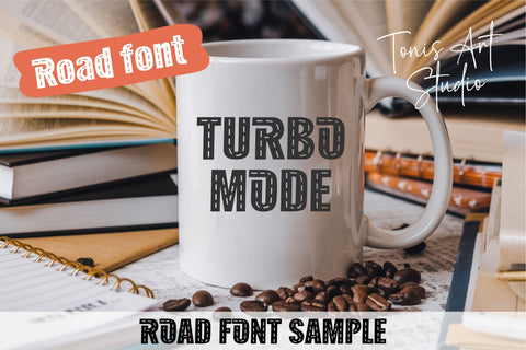 AB Road Fonts | Road Alphabet Racing Letters SVG OTF TTF Font TonisArtStudio 