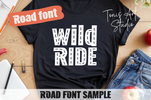 AB Road Fonts | Road Alphabet Racing Letters SVG OTF TTF Font TonisArtStudio 